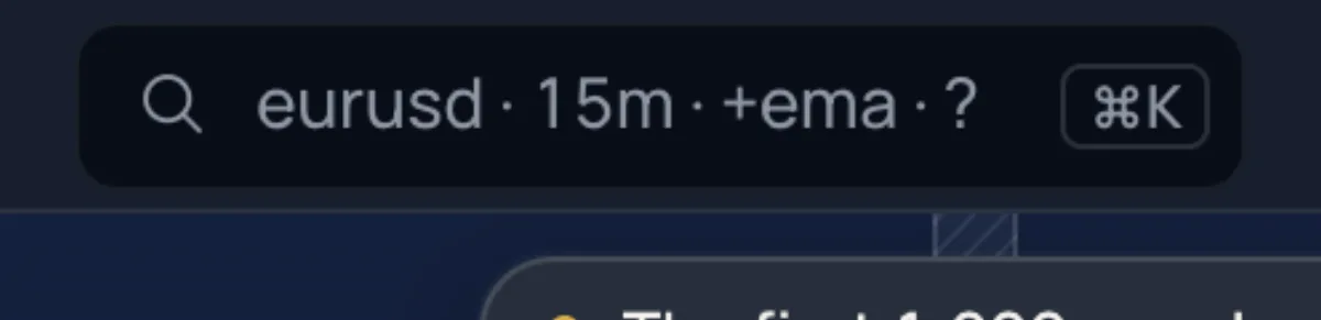 The symbol search with results for "eur": the pair, its category and the brokers that feed it